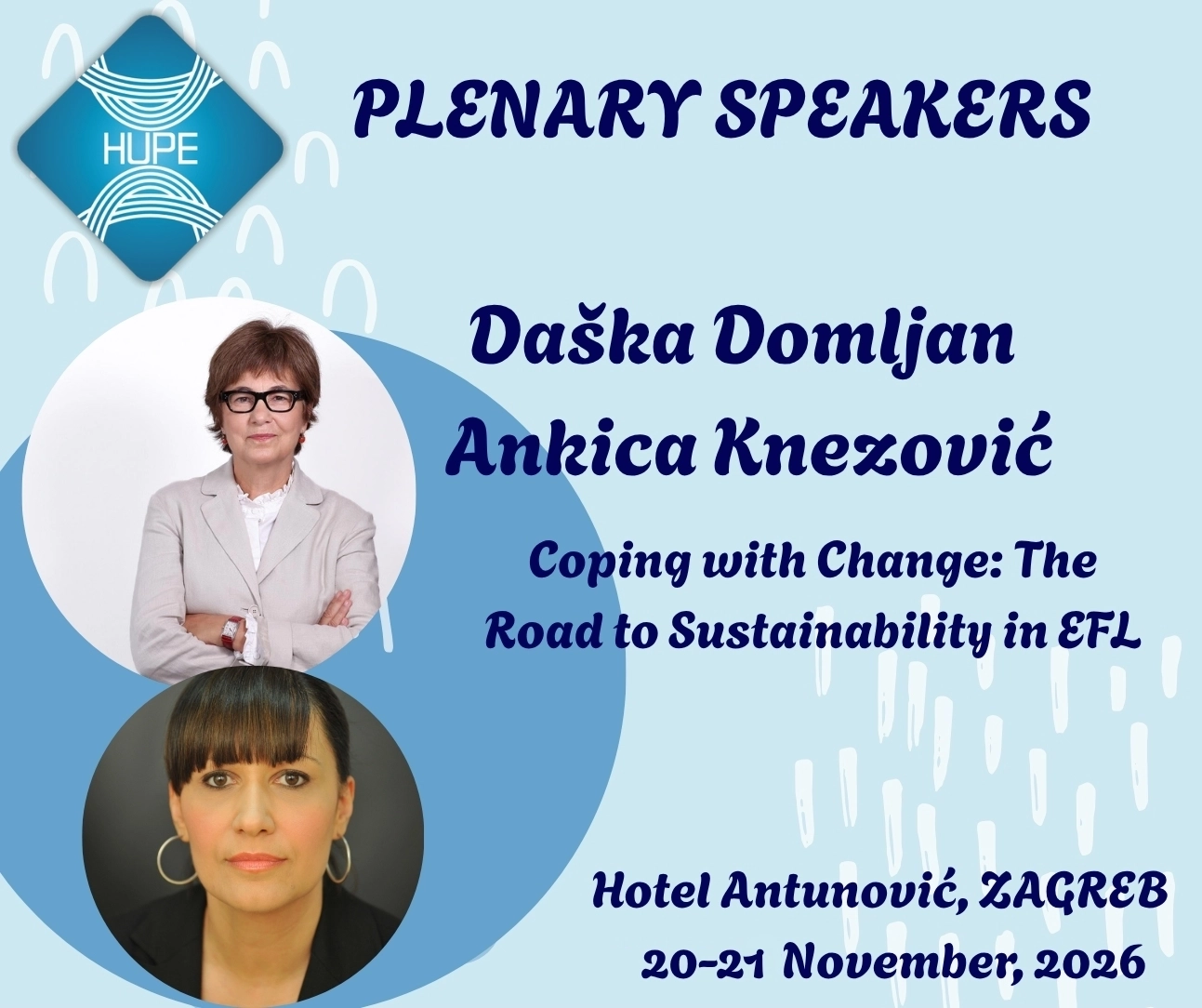 Plenary Speaker Announcement: Daška Domljan and Ankica Knezović